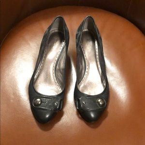 Coach black business wedges